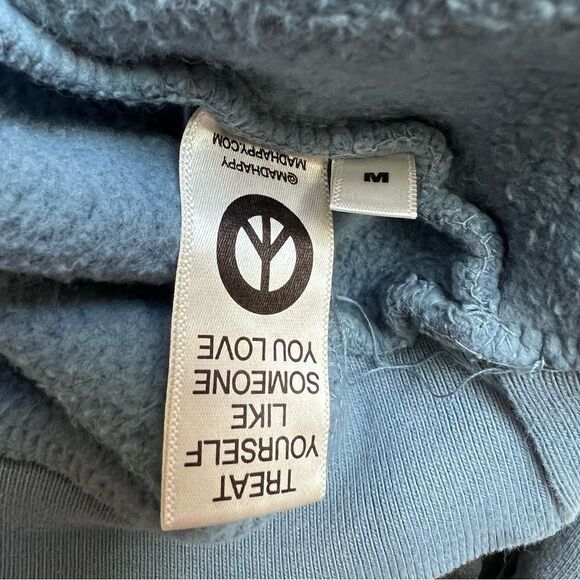 Madhappy Limited Edition Recycle Earth Day Fleece Crewneck Hand Dye Blue Medium - Picture 7 of 9